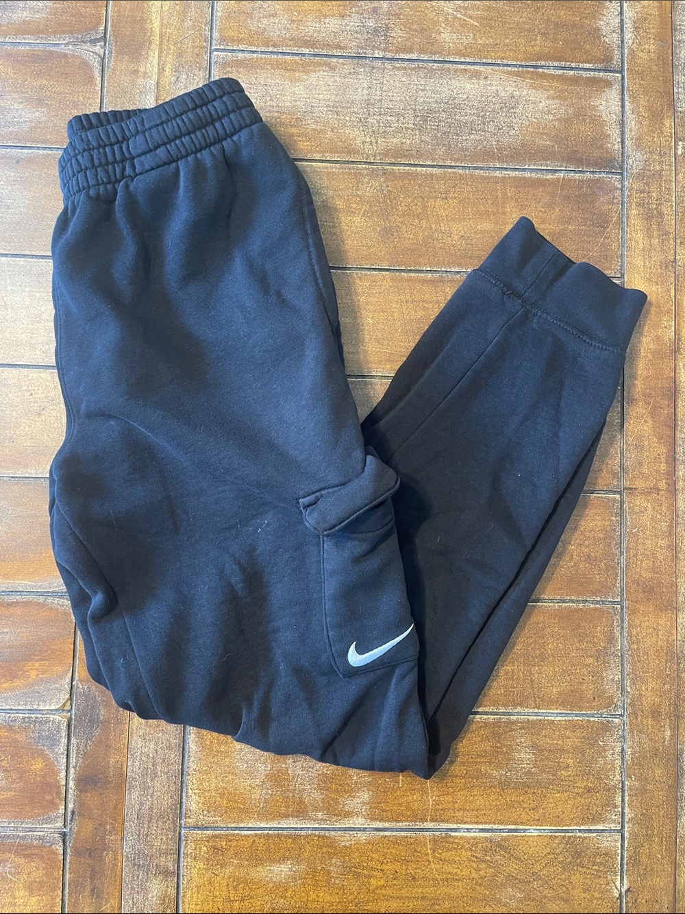 Nike Black Kids Joggers with White Swoosh
